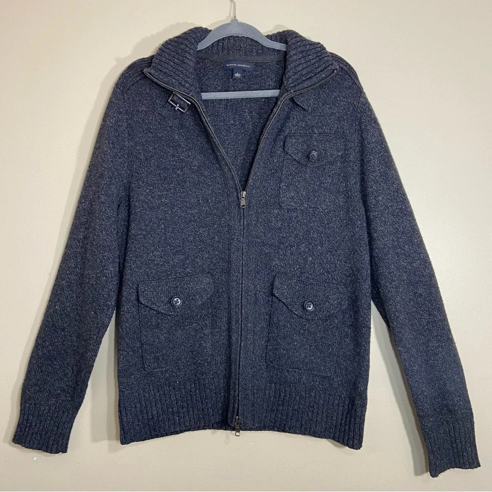 Banana Republic Wool Blend Zip-Up Sweater- men’s L